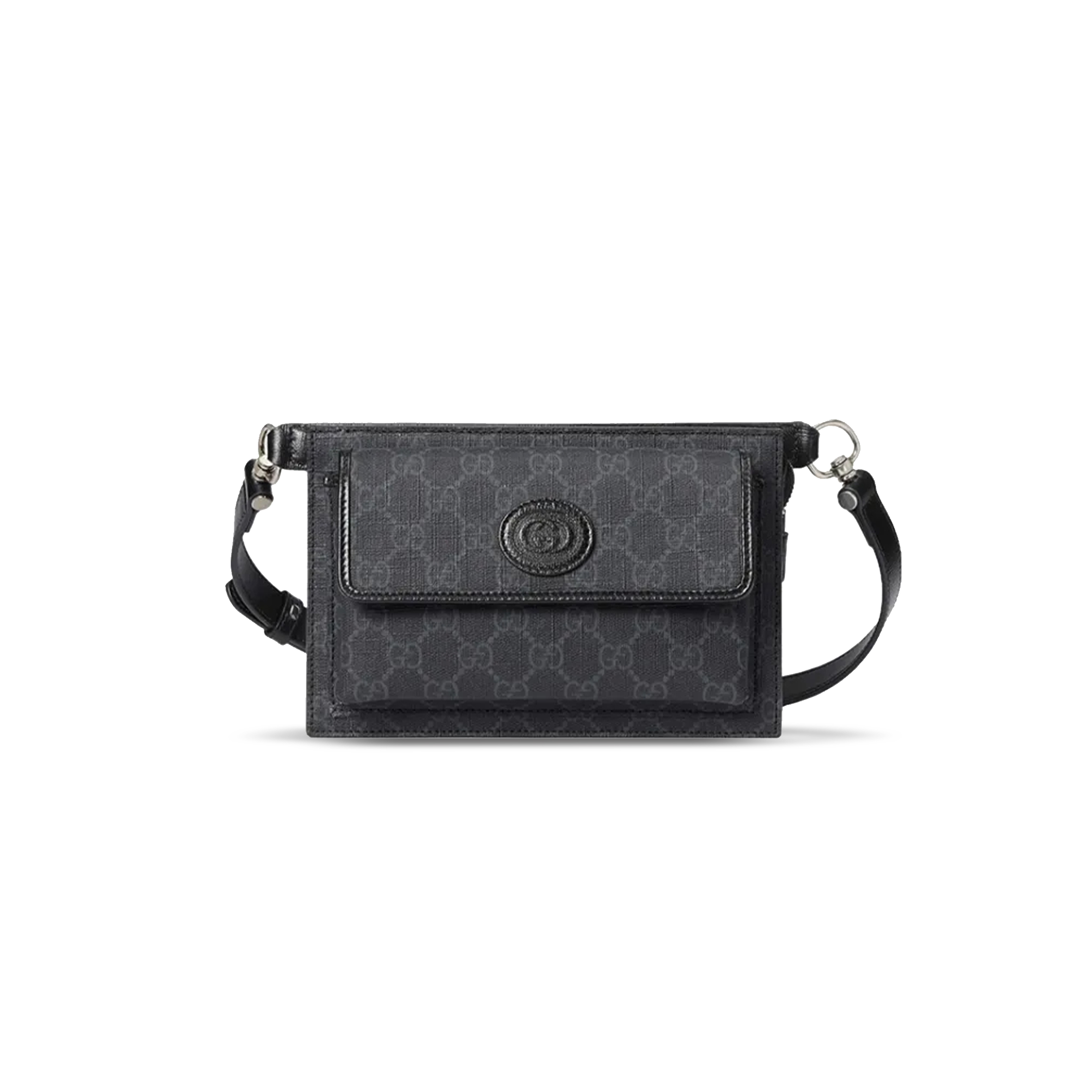 GUCCI GG CANVAS WITH LEATHER SLING BAGS ONE SHOULDER 746300 (18*13*5cm)